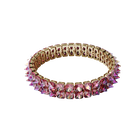 swarovski chroma choker spike crystals pink gold tone plated
